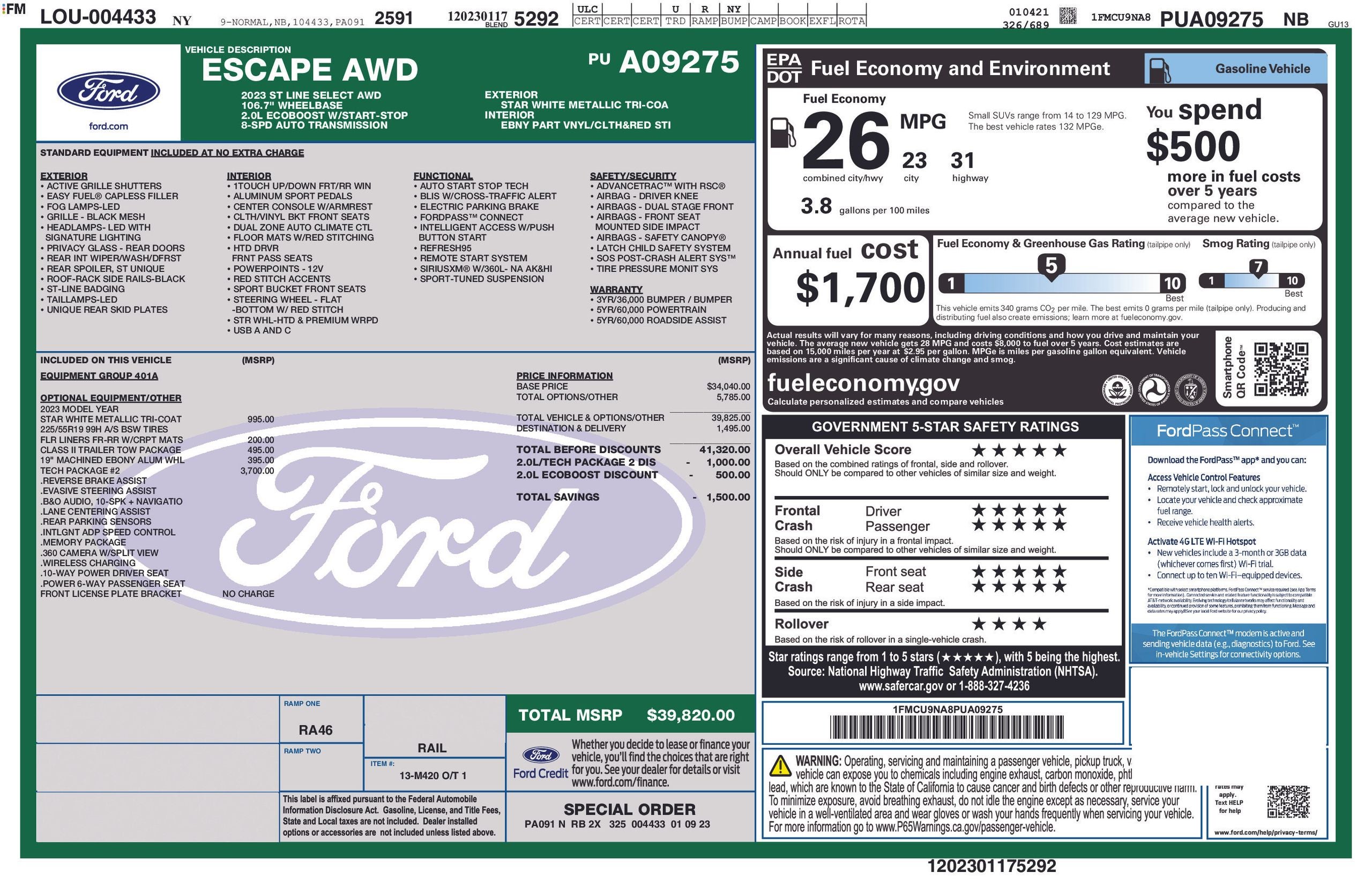 2023 Ford Escape ST-Line Select
