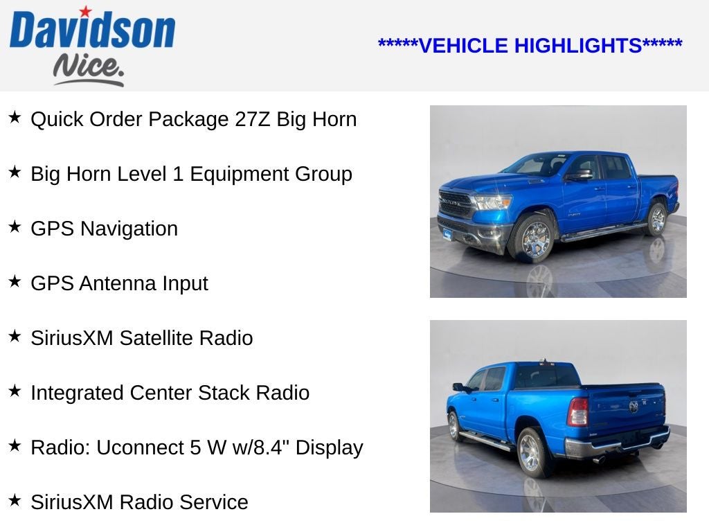 2022 RAM 1500 Big Horn/Lone Star