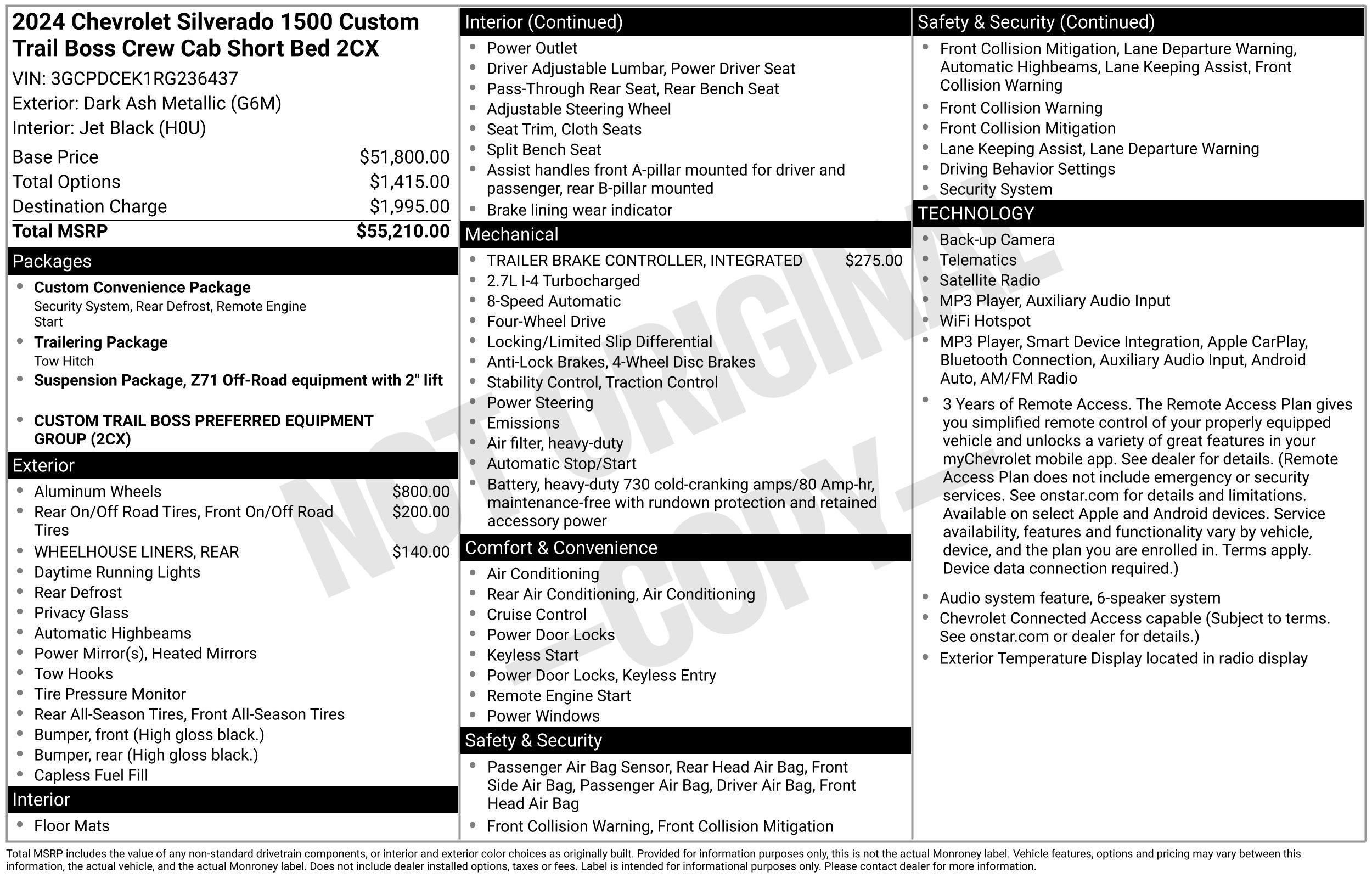 2024 Chevrolet Silverado 1500 Custom Trail Boss