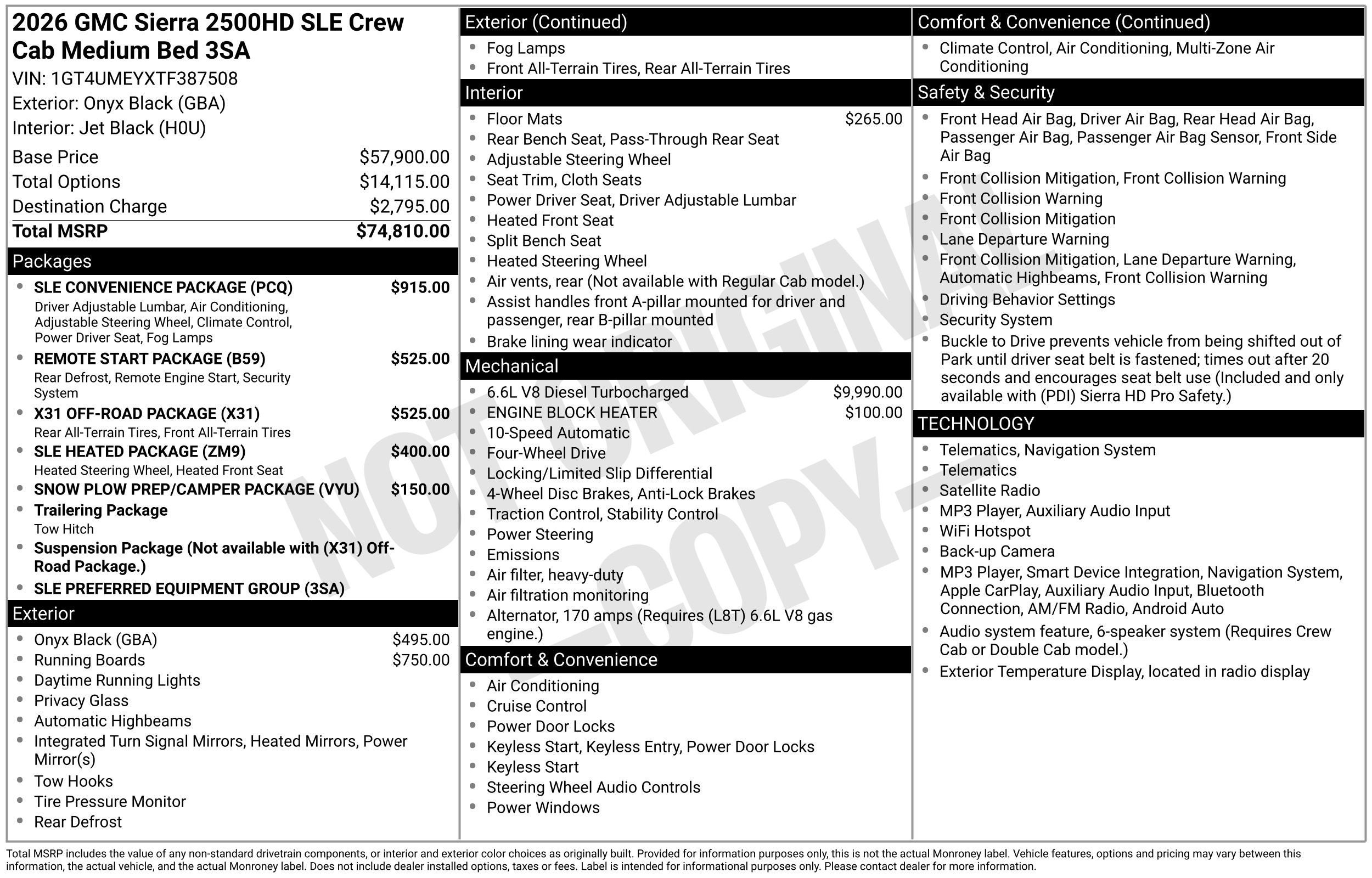 2026 GMC Sierra 2500 HD SLE