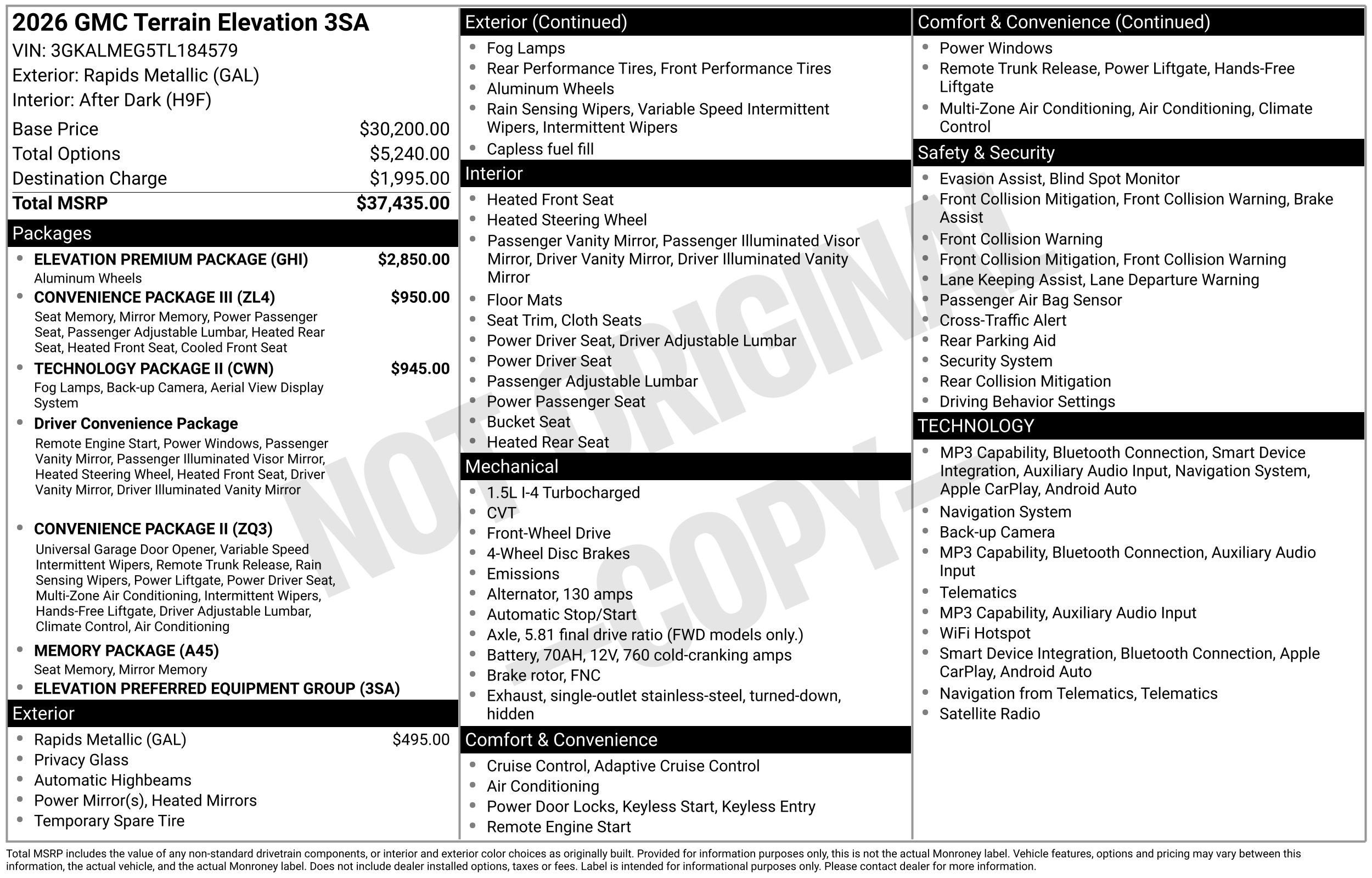 2026 GMC Terrain Elevation