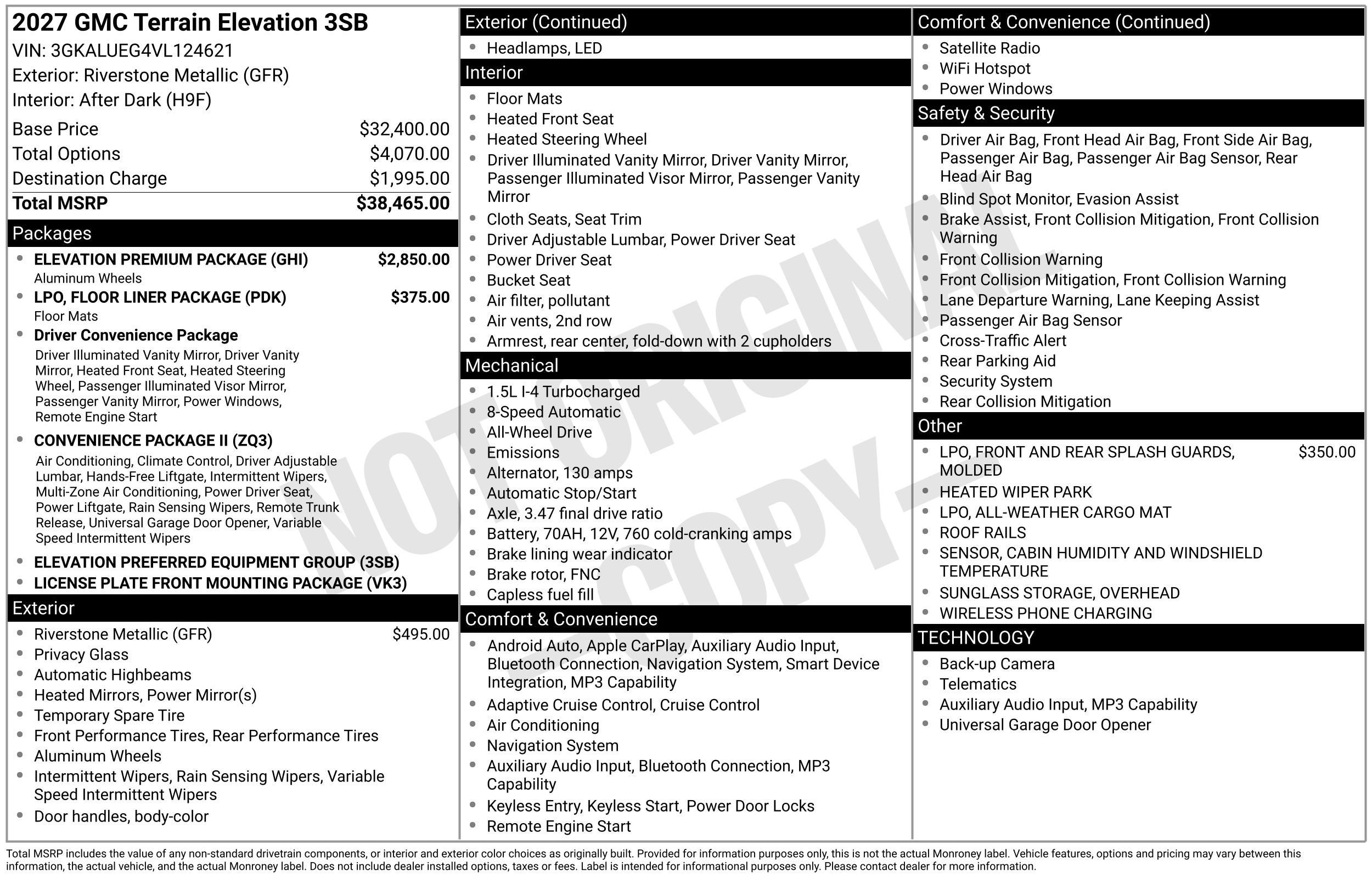 2027 GMC Terrain Elevation